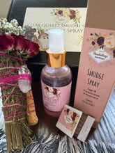 Load image into Gallery viewer, Quartz Crystal Smudge Stick and Cleansing Spray Gift Set