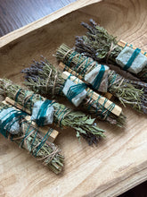 Load image into Gallery viewer, Nephrite Jade, Palo Santo, Sage, Rosemary and Lavender Smudge Stick