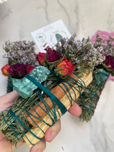 Load image into Gallery viewer, Malachite , Palo Santo, Juniper, and Cinnamon Smudge Stick