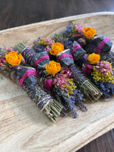 Load image into Gallery viewer, Black Onyx, Sage, Rosemary and Lavender Smudge Stick