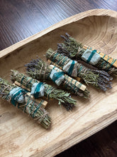 Load image into Gallery viewer, Nephrite Jade, Palo Santo, Sage, Rosemary and Lavender Smudge Stick