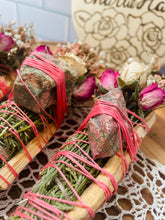 Load image into Gallery viewer, Unakite, Cedar, and Palo Santo Smudge stick