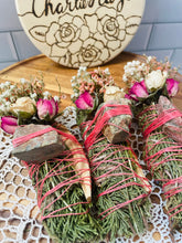 Load image into Gallery viewer, Unakite, Cedar, and Palo Santo Smudge stick