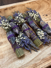 Load image into Gallery viewer, Amethyst, Palo Santo and Lavender Smudge Stick