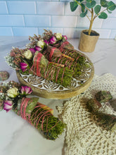 Load image into Gallery viewer, Unakite, Cedar, and Palo Santo Smudge stick