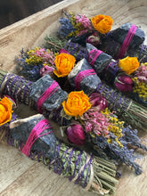 Load image into Gallery viewer, Black Onyx, Sage, Rosemary and Lavender Smudge Stick