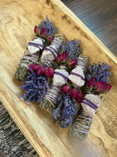 Load image into Gallery viewer, Lepidolite, Sage, Rosemary and Lavender Smudge Stick