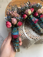 Load image into Gallery viewer, Rainbow fluorite, Pink + Blue, Sage & Lavender Smudge Stick