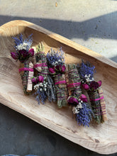 Load image into Gallery viewer, Tiger Eye, Palo Santo, Sage, Rosemary and Lavender Smudge Stick