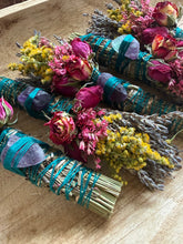 Load image into Gallery viewer, Fluorite Crystal Smudge Stick – Sage and Lavender Blend for Focus, Peace, and Spiritual Cleansing