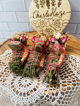 Load image into Gallery viewer, Unakite, Cedar, and Palo Santo Smudge stick