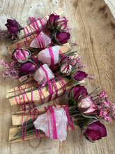 Load image into Gallery viewer, Rose Quartz and Palo Santo Smudge Stick