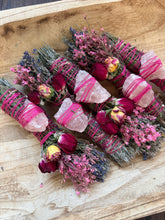 Load image into Gallery viewer, Rose Quartz Rosemary, Sage, Lavender Smudge stick