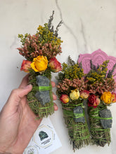 Load image into Gallery viewer, Crocodile Jasper Smudge Stick, Cedar and Lavender Smoke Cleansing Wand, Alternative to White Sage