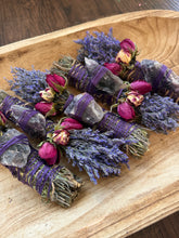Load image into Gallery viewer, Amethyst, Sage, Rosemary and Lavender Smudge Stick