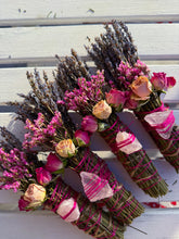 Load image into Gallery viewer, Rose Quartz Rosemary, Sage, Lavender Smudge stick