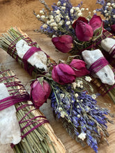 Load image into Gallery viewer, Moonstone, Palo Santo and Lavender Smudge Stick