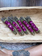 Load image into Gallery viewer, Sage, Rose, Rosemary and Lavender Smudge Stick
