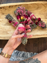 Load image into Gallery viewer, Rose Quartz Rosemary, Sage, Lavender Smudge stick
