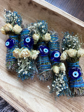 Load image into Gallery viewer, Evil Eye Charm, Sage, Rosemary and Lavender Smudge Stick