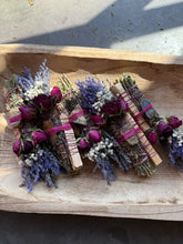 Load image into Gallery viewer, Tiger Eye, Palo Santo, Sage, Rosemary and Lavender Smudge Stick