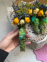 Load image into Gallery viewer, Rainbow fluorite, Green + Blue, Sage & Lavender Smudge Stick