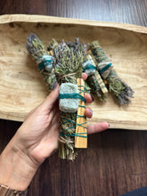 Load image into Gallery viewer, Nephrite Jade, Palo Santo, Sage, Rosemary and Lavender Smudge Stick