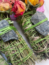 Load image into Gallery viewer, Crocodile Jasper Smudge Stick, Cedar and Lavender Smoke Cleansing Wand, Alternative to White Sage