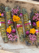 Load image into Gallery viewer, Citrine, Sage, Rosemary and Lavender Smudge Stick