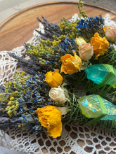 Load image into Gallery viewer, Rainbow fluorite, Green + Blue, Sage & Lavender Smudge Stick