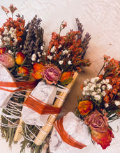 Load image into Gallery viewer, White Howlite, Palo Santo, Rosemary, White Sage, Lavender and Wild Flower Smudge Stick