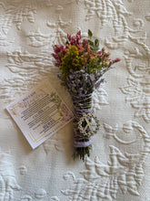 Load image into Gallery viewer, Beltane Smudge Stick – Lilac, Mint, Lemon Balm, Apple Blossom, Sweetgrass for Rituals, Cleansing & Seasonal Magic