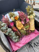 Load image into Gallery viewer, Smudge Stick With Flowers, Home Cleansing, Calming Gifts Women, Witchy Accessories, Meditation Altar, FRUIT Smudge Sticks