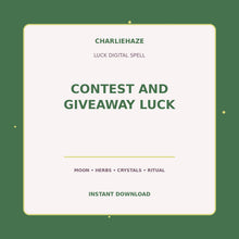 Load image into Gallery viewer, Contest and Giveaway Luck digital luck spell PDF