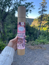 Load image into Gallery viewer, May include: A brown cardboard tube with a pink and white label that says "Charlieleze Herbal Boutique" and lists "Therapeutic Grade Essential Oil Infused Incense Sticks" with a variety of scents including Frankincense, Rosemary & Mint, Lavender & Chamomile, Sage & Patchouli, and Jasmine & Clove.