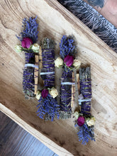 Load image into Gallery viewer, Smoky Quartz, Sage, Rosemary and Lavender Smudge Stick image 1