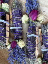 Load image into Gallery viewer, Smoky Quartz, Sage, Rosemary and Lavender Smudge Stick image 10