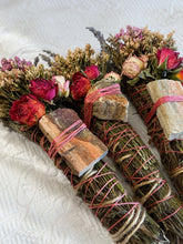 Load image into Gallery viewer, Petrified Wood, Rosemary and Lavender Smudge Stick image 4