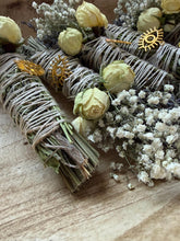 Load image into Gallery viewer, Evil Eye Protection Smudge Stick, Sage Lavender Rosemary, Smoke Cleansing Bundle, Protection Ritual, Witch Altar Supply image 2