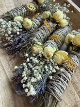 Load image into Gallery viewer, Evil Eye Protection Smudge Stick, Sage Lavender Rosemary, Smoke Cleansing Bundle, Protection Ritual, Witch Altar Supply image 5