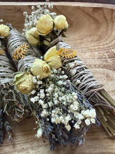 Load image into Gallery viewer, Evil Eye Protection Smudge Stick, Sage Lavender Rosemary, Smoke Cleansing Bundle, Protection Ritual, Witch Altar Supply image 6