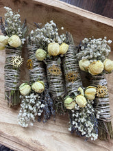 Load image into Gallery viewer, Evil Eye Protection Smudge Stick, Sage Lavender Rosemary, Smoke Cleansing Bundle, Protection Ritual, Witch Altar Supply image 8