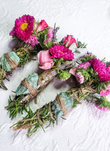 Load image into Gallery viewer, Fuchsite, Rosemary, Sage and Lavender Smudge Stick