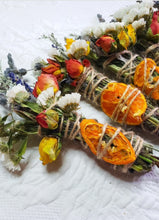 Load image into Gallery viewer, Lavender, Mint, Orange Spring Smudge Stick