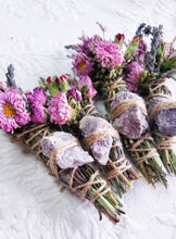 Load image into Gallery viewer, Lepidolite Rosemary, Sage and Lavender Smudge Stick