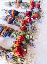 Load image into Gallery viewer, Black Tourmaline, Palo Santo, Sage, Rosemary and Wild Flower Smudge Bundle