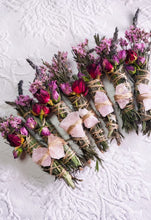 Load image into Gallery viewer, Wholesale Sage - Rose Quartz Rosemary, Sage, Lavender Smudge stick Bulk Listing of 75