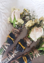 Load image into Gallery viewer, Black Tourmaline, Palo Santo, Rose and Wild Flower Smudge Bundle