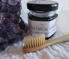 Load image into Gallery viewer, Activated Charcoal Toothpaste + Organic Wooden Toothbrush