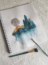 Load image into Gallery viewer, Wilderness Mountain Moon Waterpaint View Digital Copy